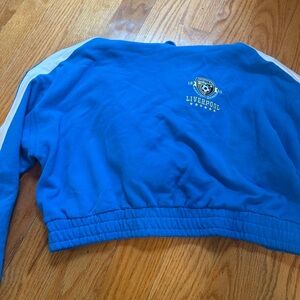 ⭐️Garage Bright Blue Hoodie with White Patch Detail